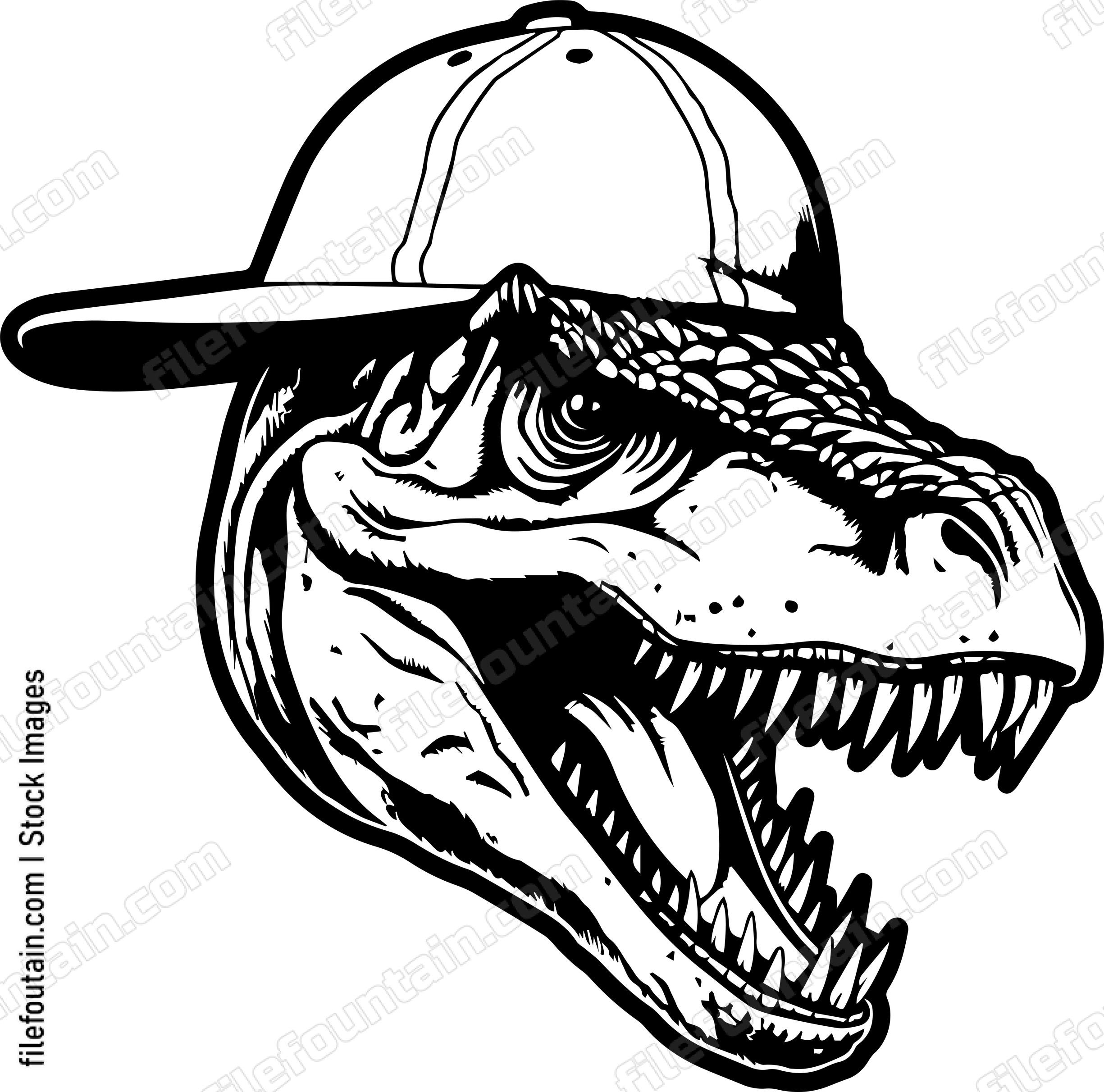 TRex In Baseball Cap