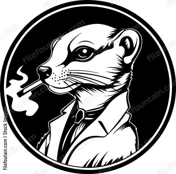 Weasel Smoking A Cigar