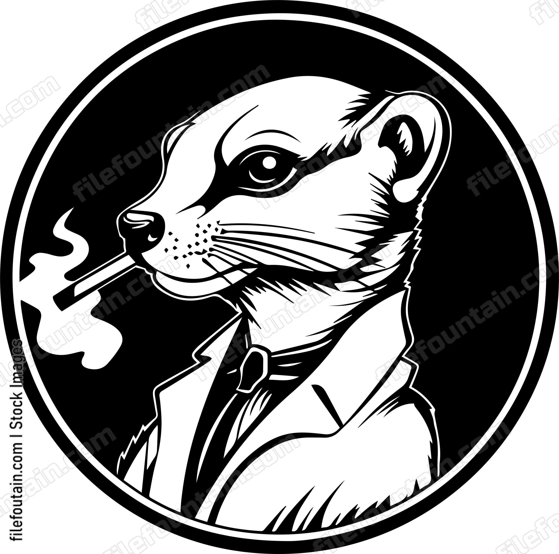 Weasel Smoking A Cigar