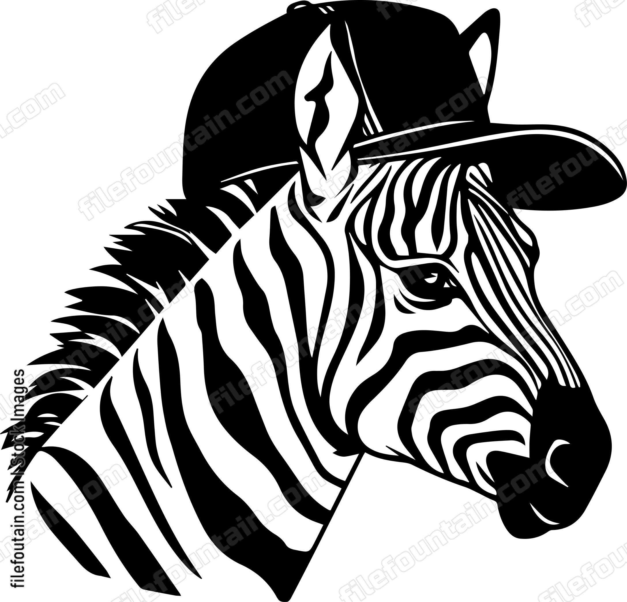 Zebra In Baseball Cap