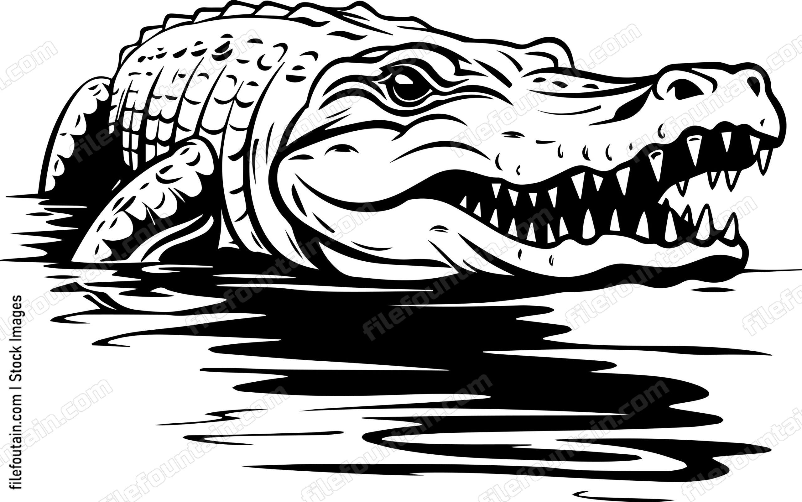 Alligator Submerged In Water