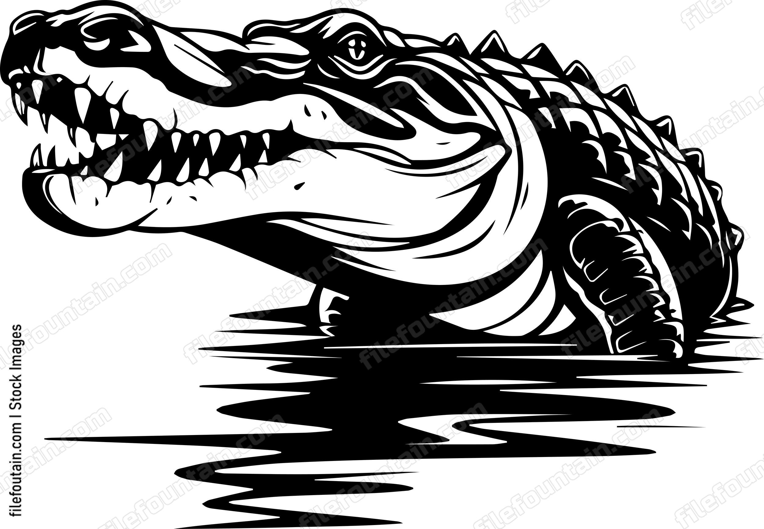 Alligator Submerged In Water