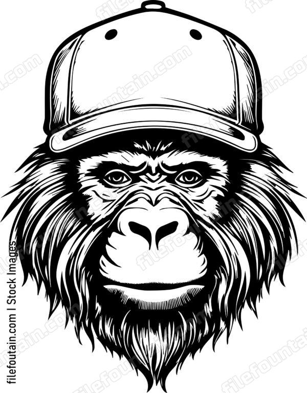 Ape In Baseball Cap