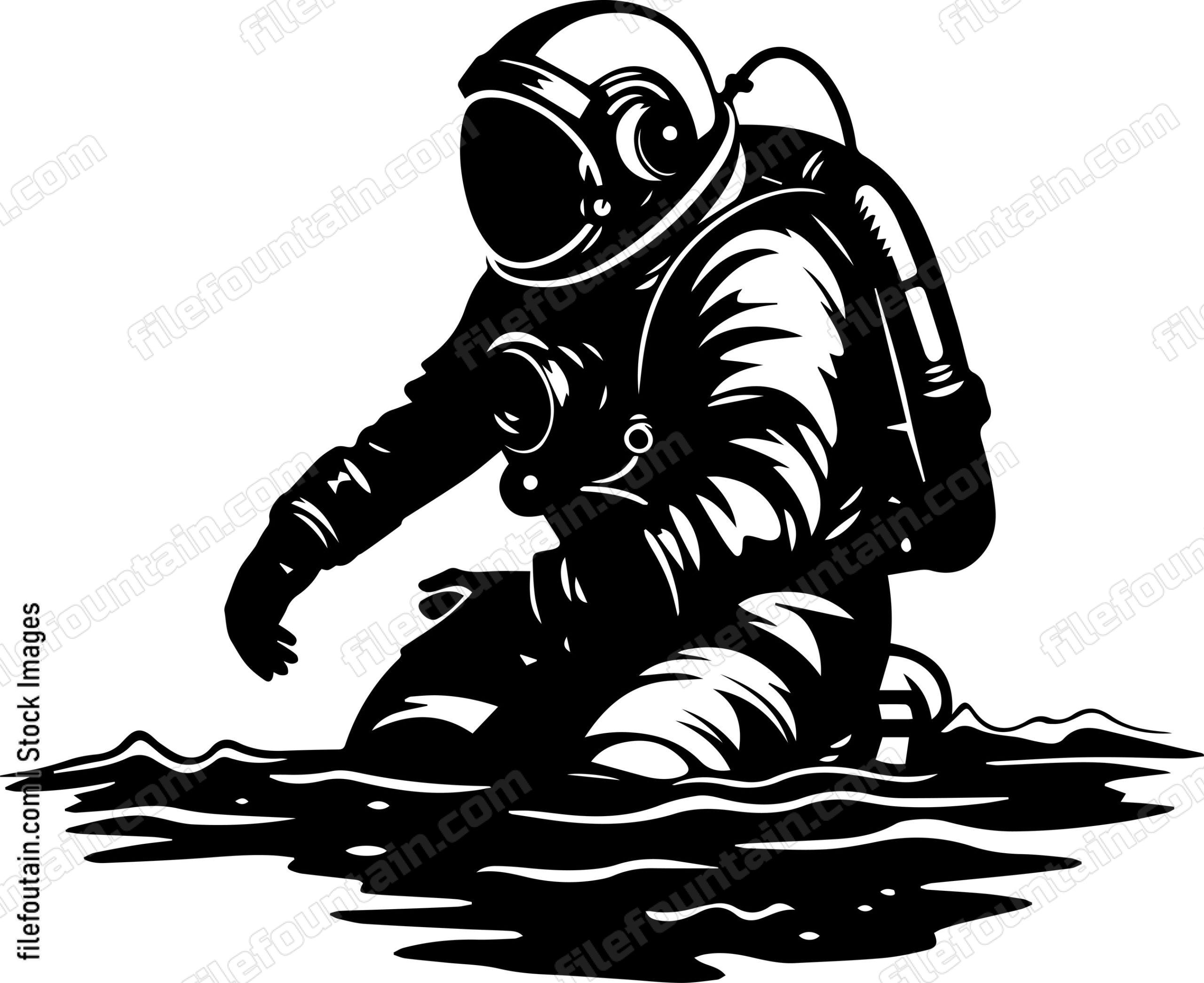 Astronaut Sitting In Water