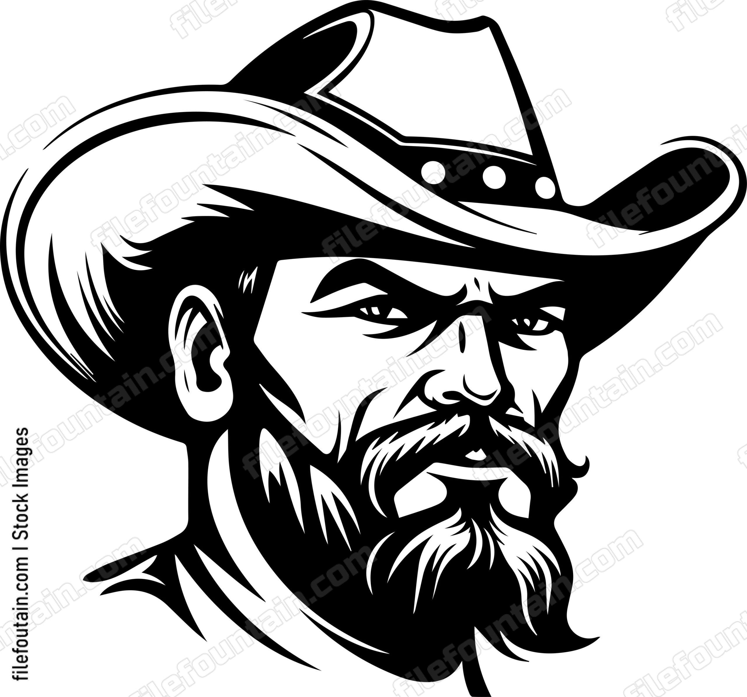 Bearded Cowboy Mascot