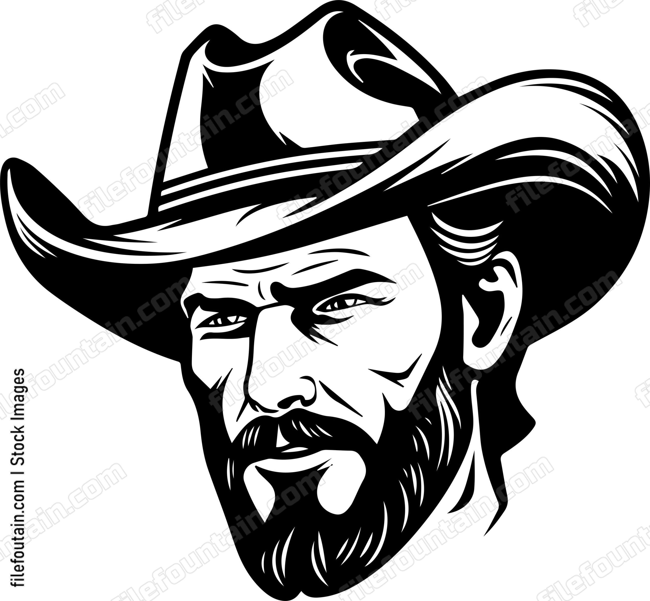 Bearded Cowboy Mascot