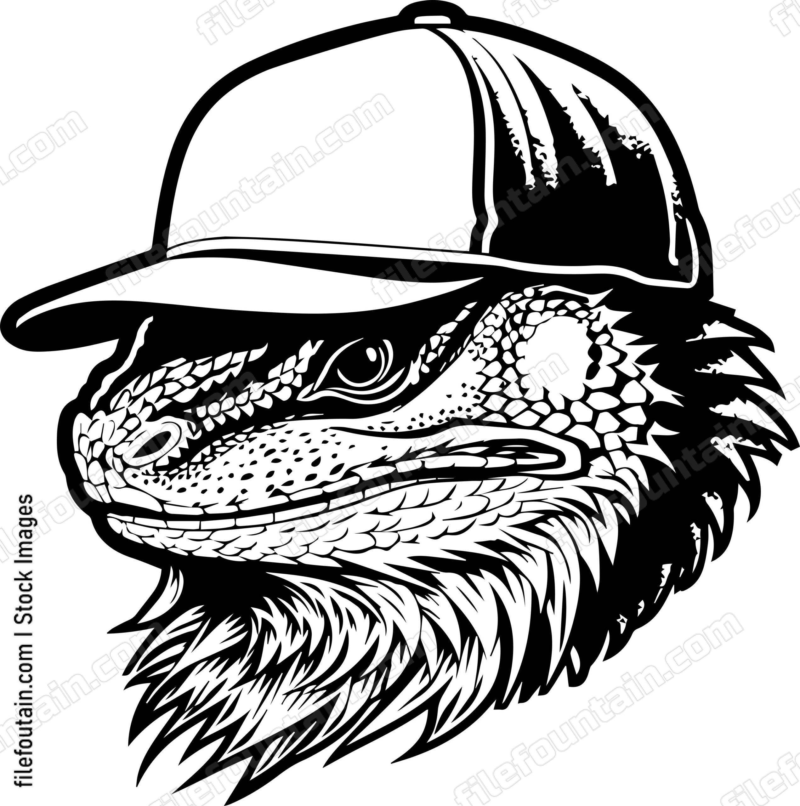 Bearded Dragon In Baseball Cap