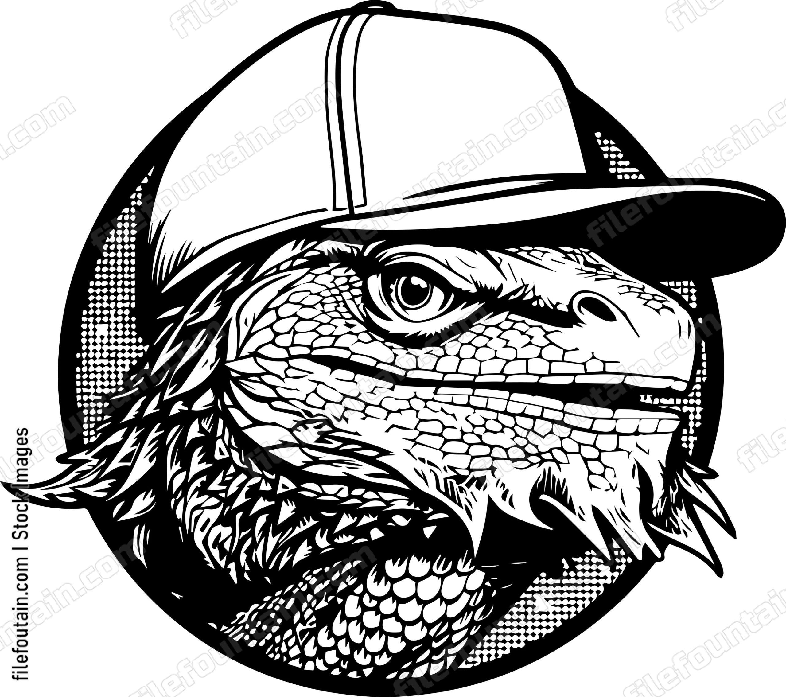 Bearded Dragon In Baseball Cap
