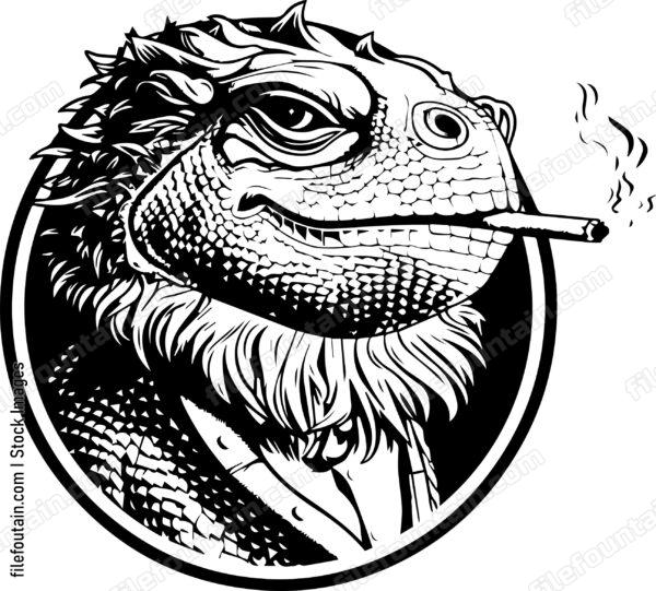 Bearded Dragon Smoking A Cigar