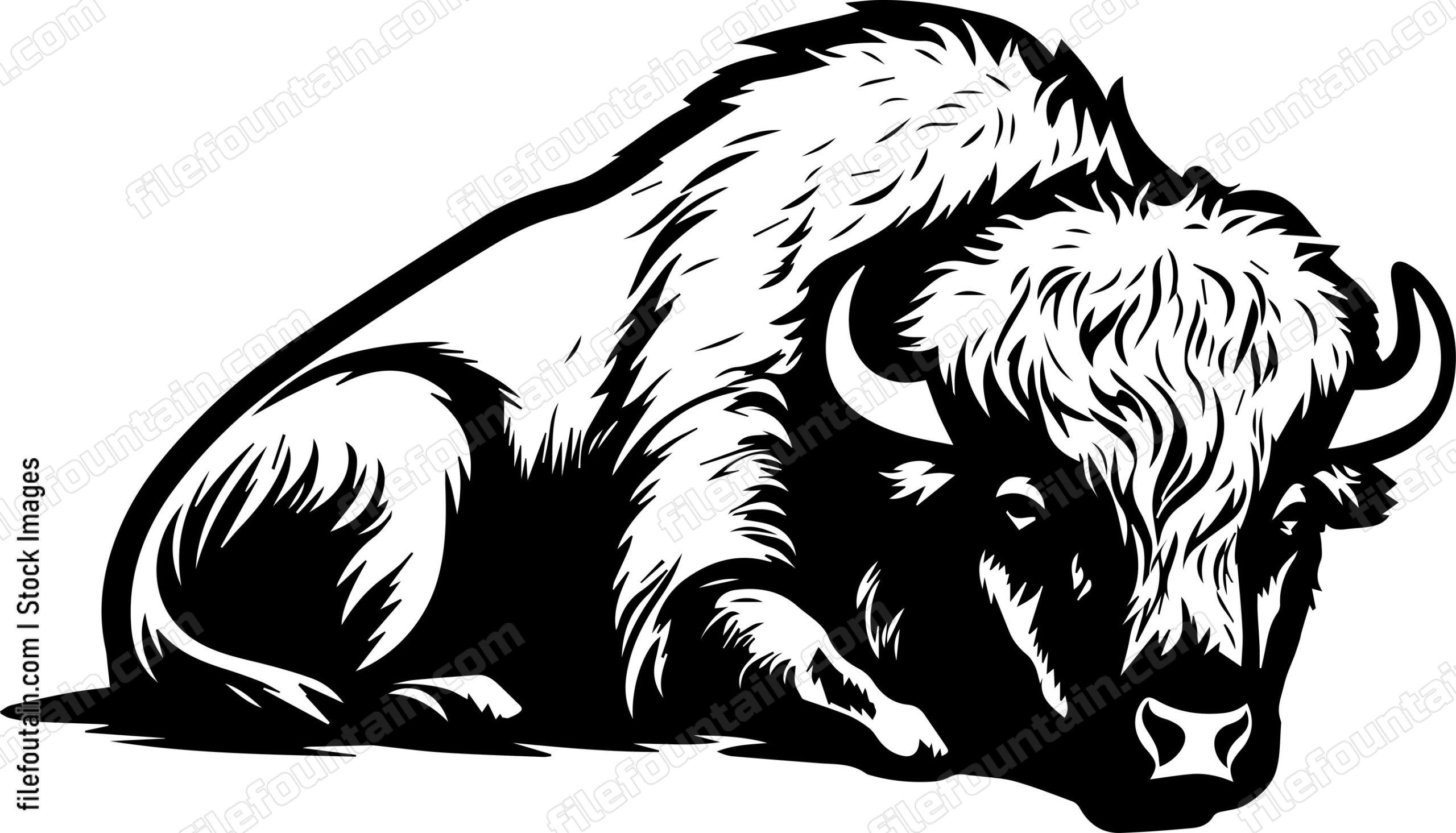 Bison Sleeping Logo Vector Design FileFountain bison-sleeping-logo-vector-design-filefountain