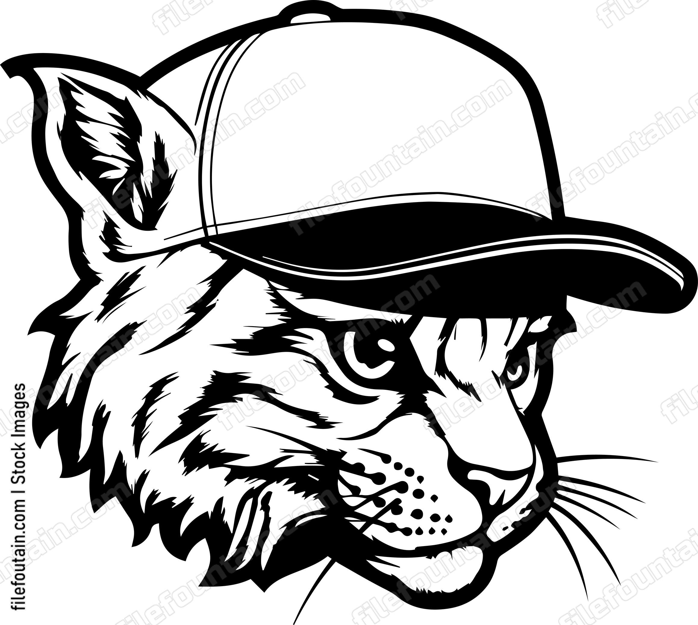 Bobcat In Baseball Cap