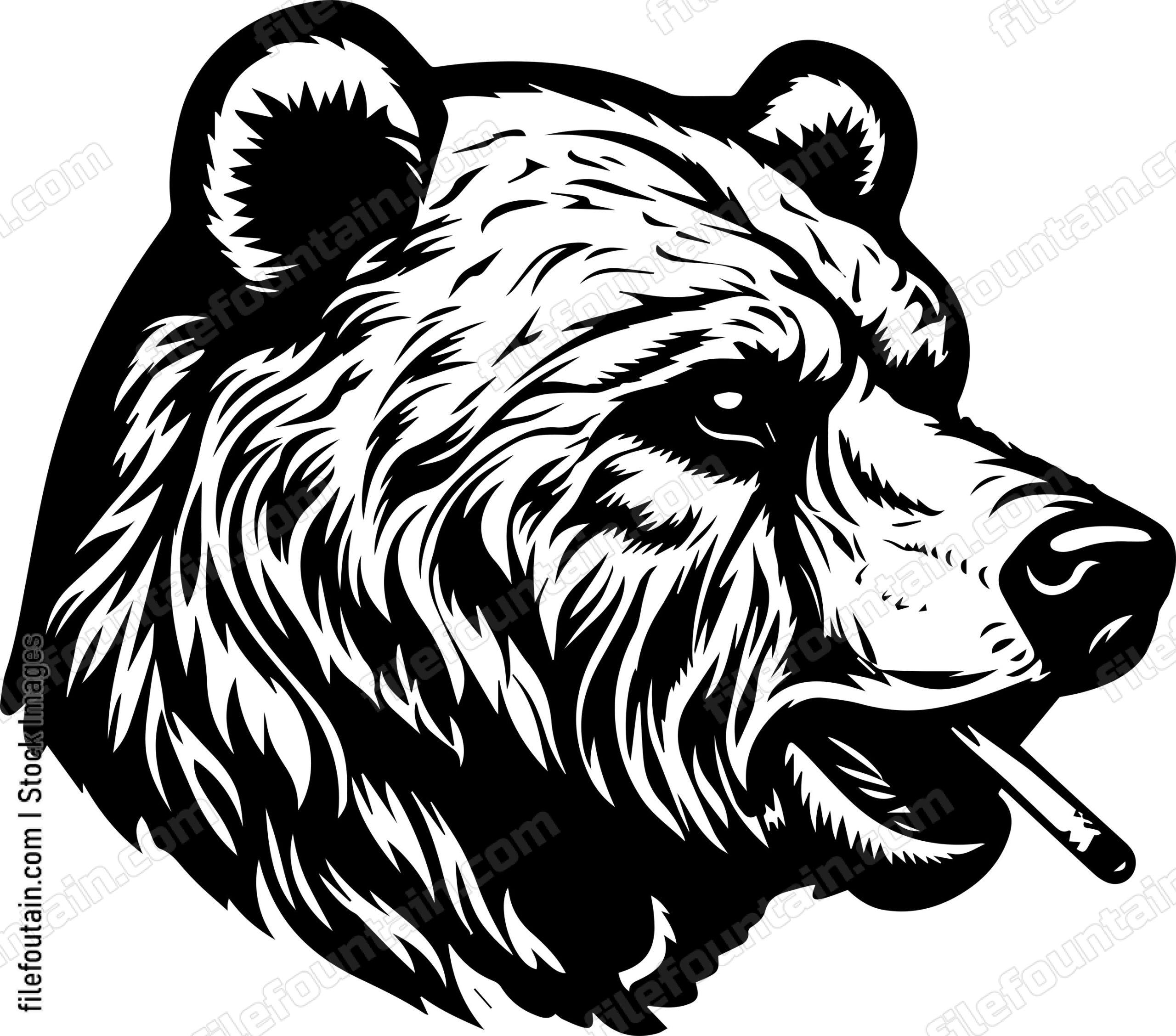 Brown Bear Smoking A Cigar