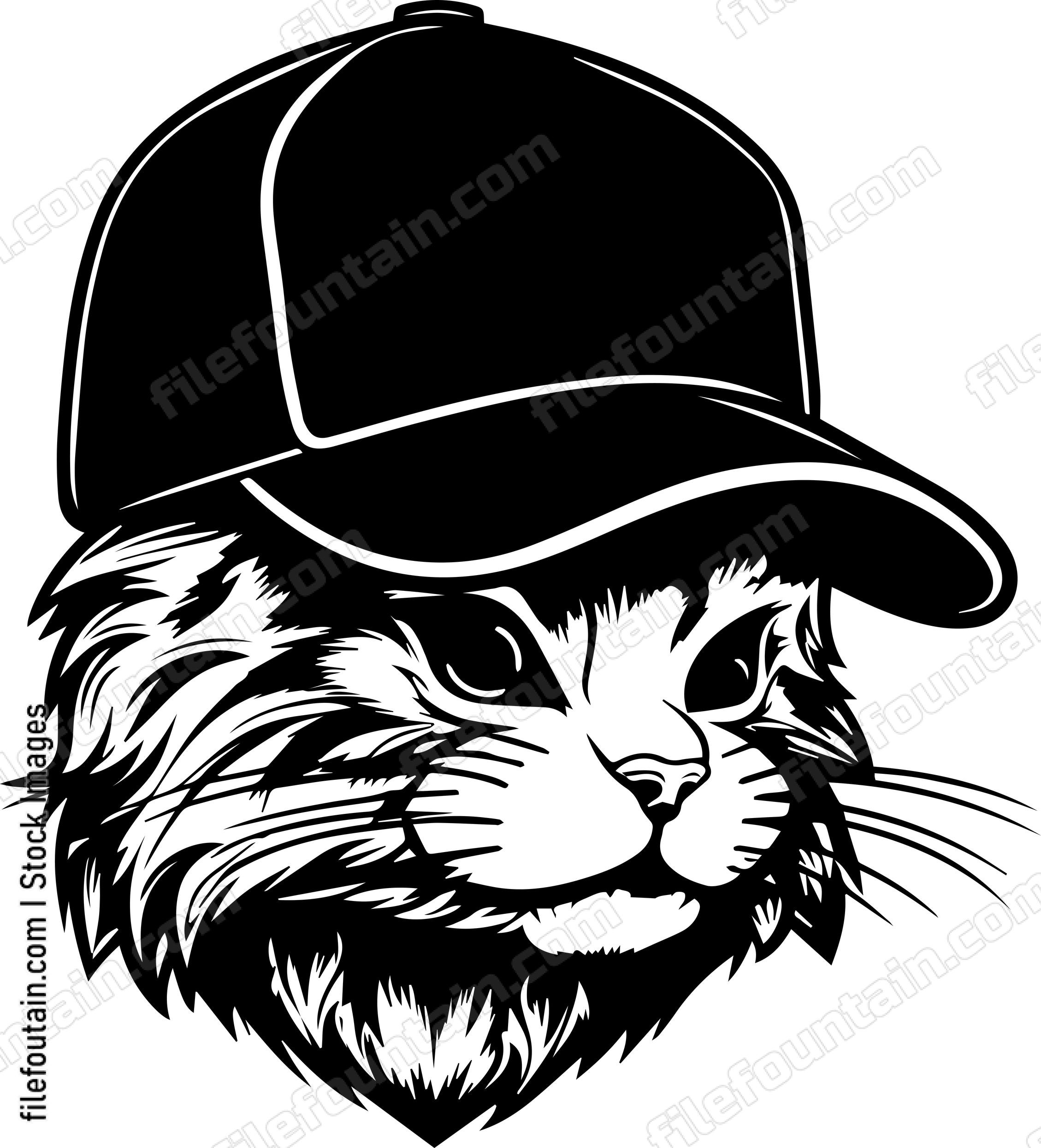 Cat In Baseball Cap