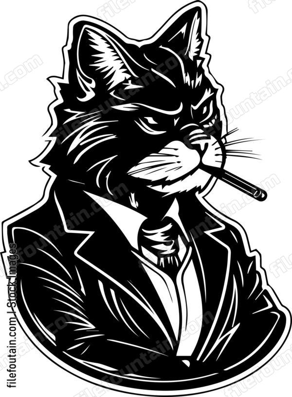 Cat Smoking A Cigar