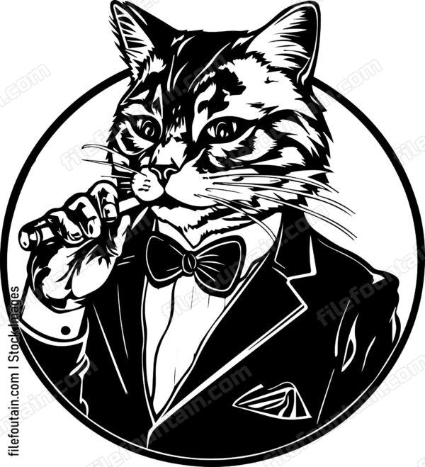 Cat Smoking A Cigar