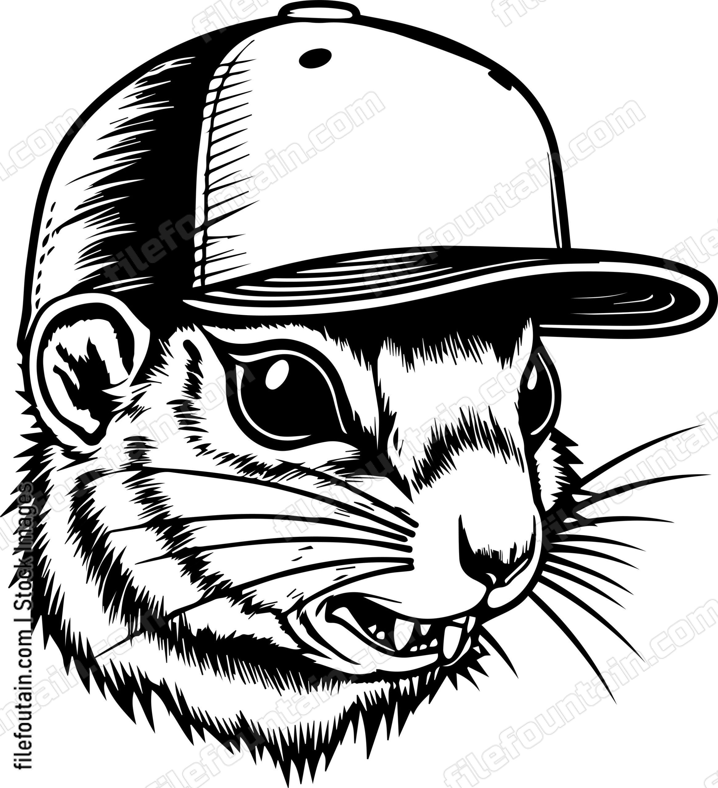 Chipmunk In Baseball Cap