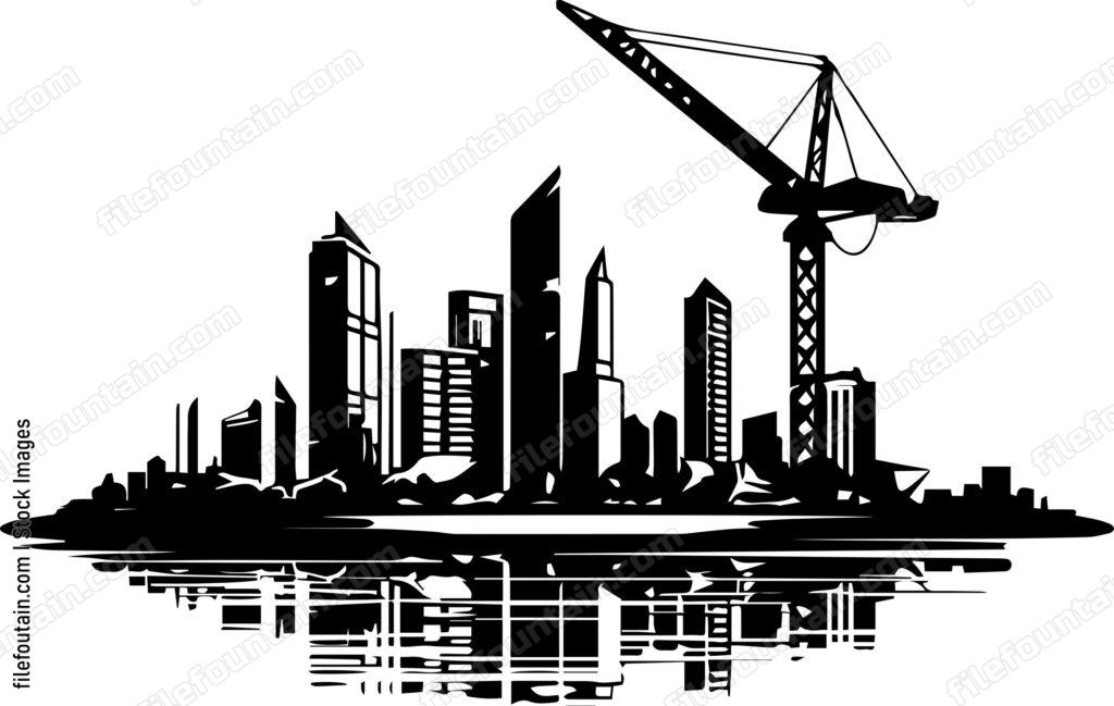 City Skyline Under Construction Logo Vector Design - FileFountain