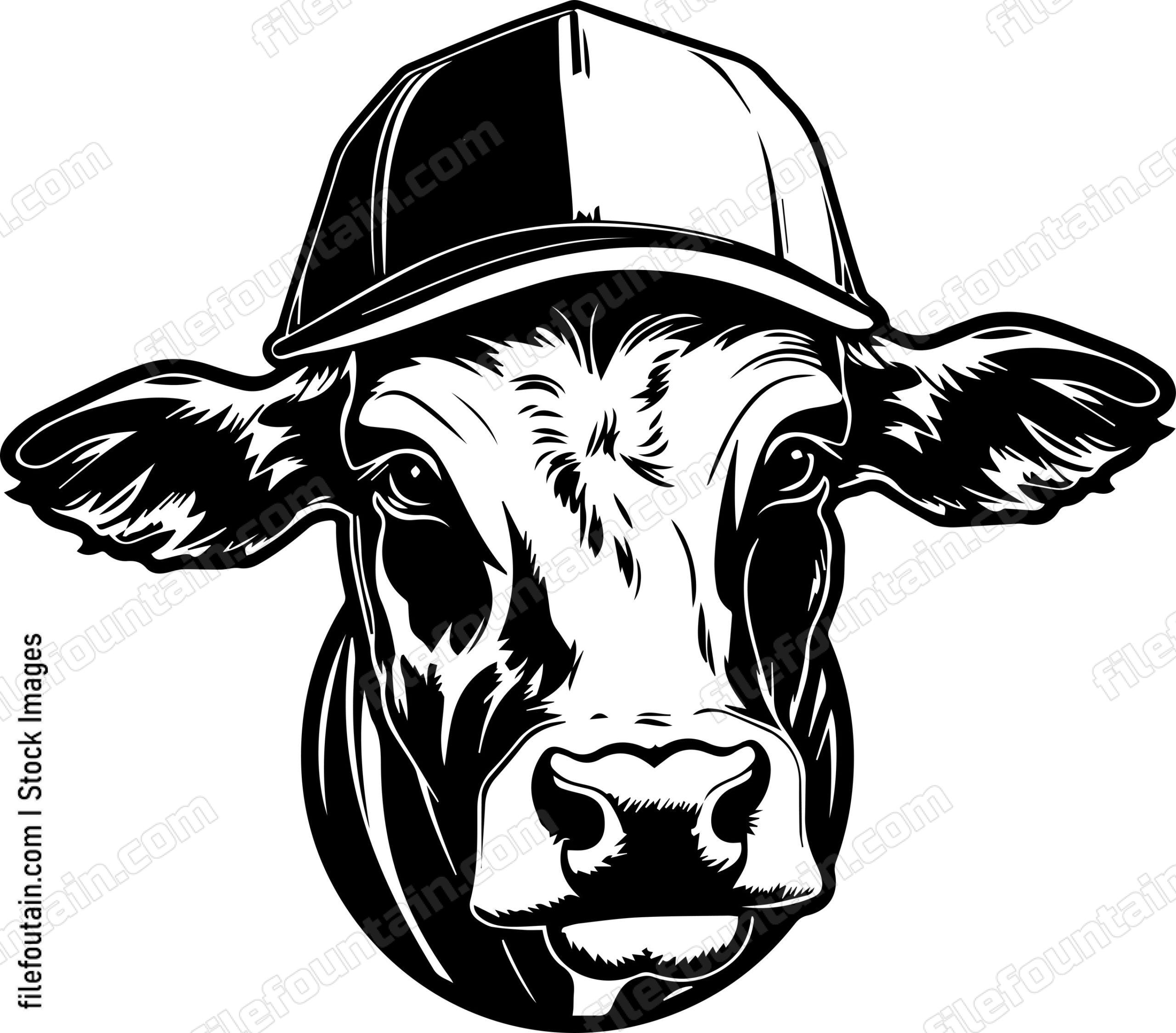 Cow In Baseball Cap