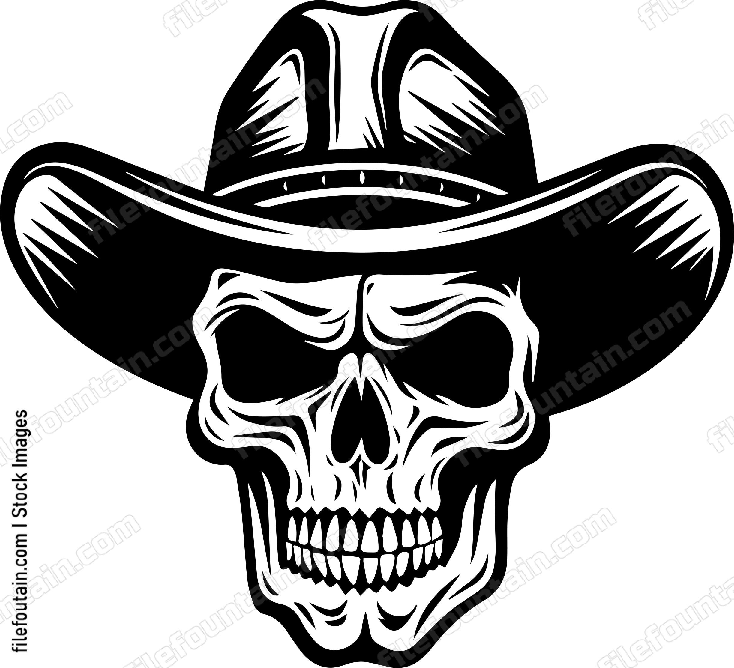 Cowboy Skull In A Hat