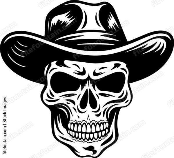 Cowboy Skull In A Hat