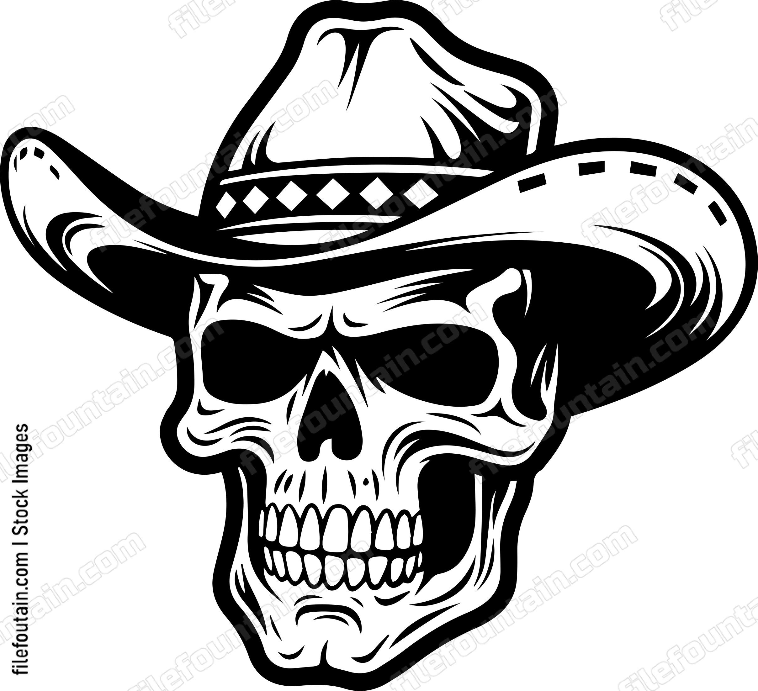 Cowboy Skull In A Hat