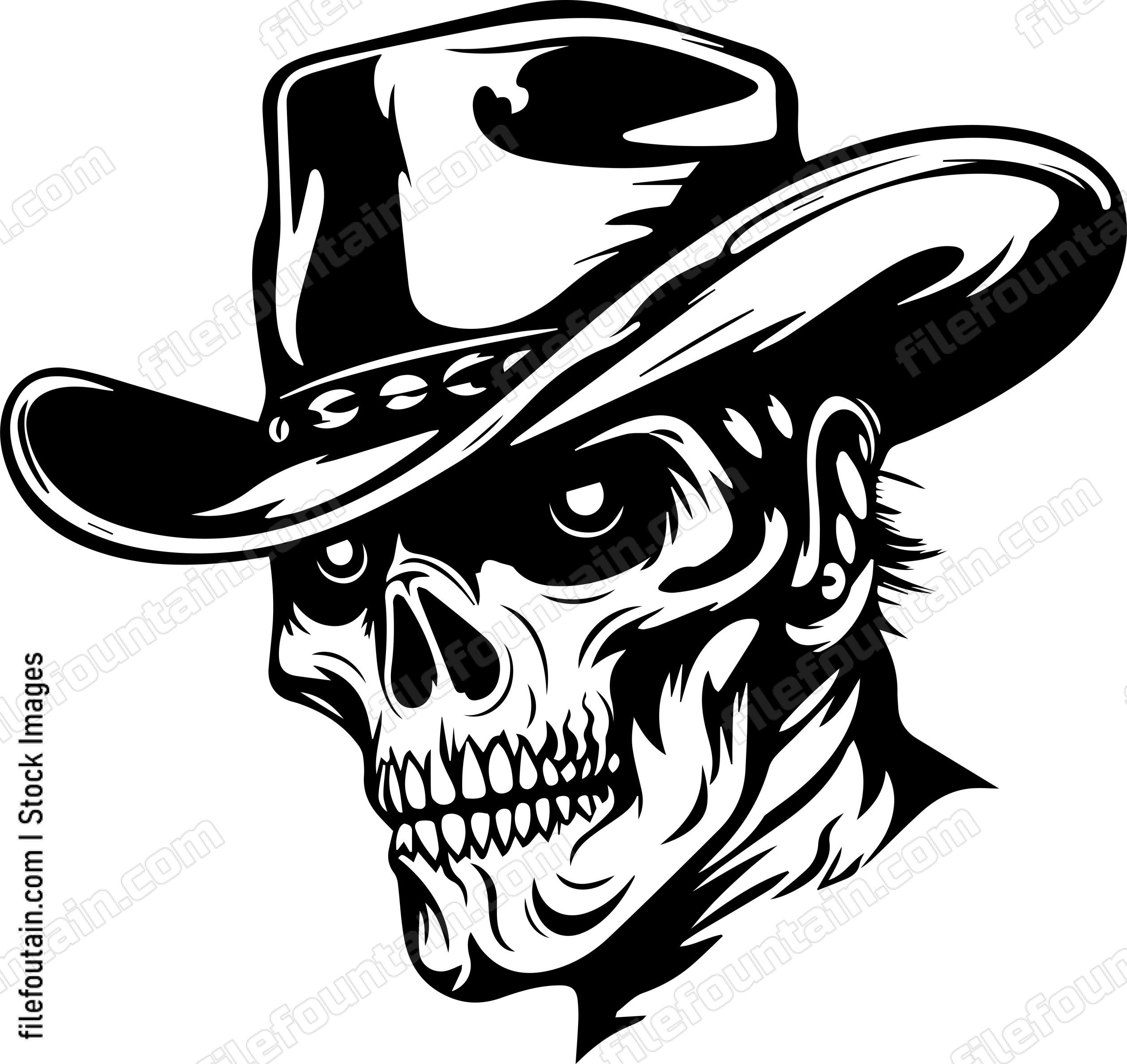 Cowboy Skull Mascot