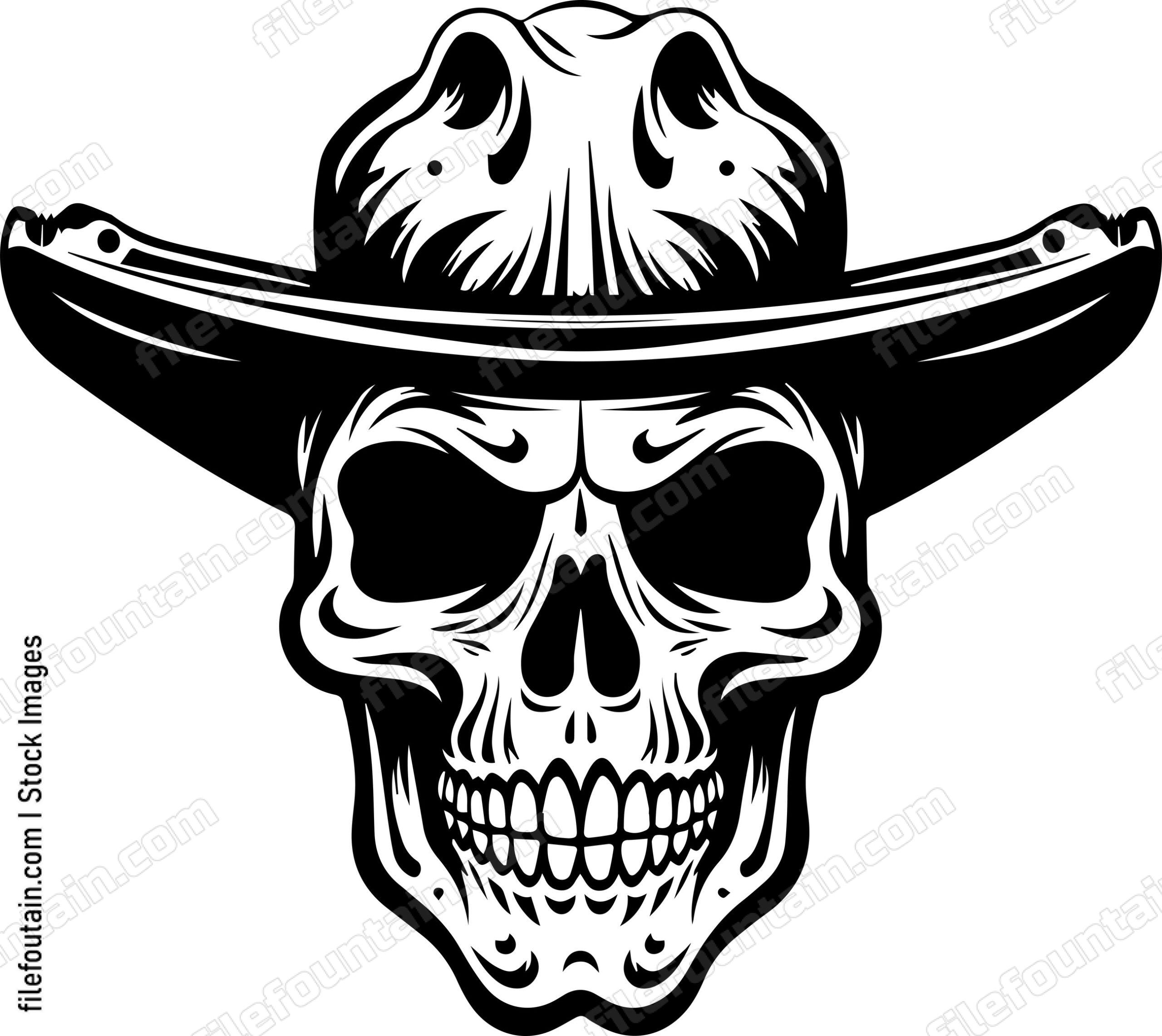 Cowboy Skull Mascot