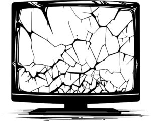 Cracked TV Screen
