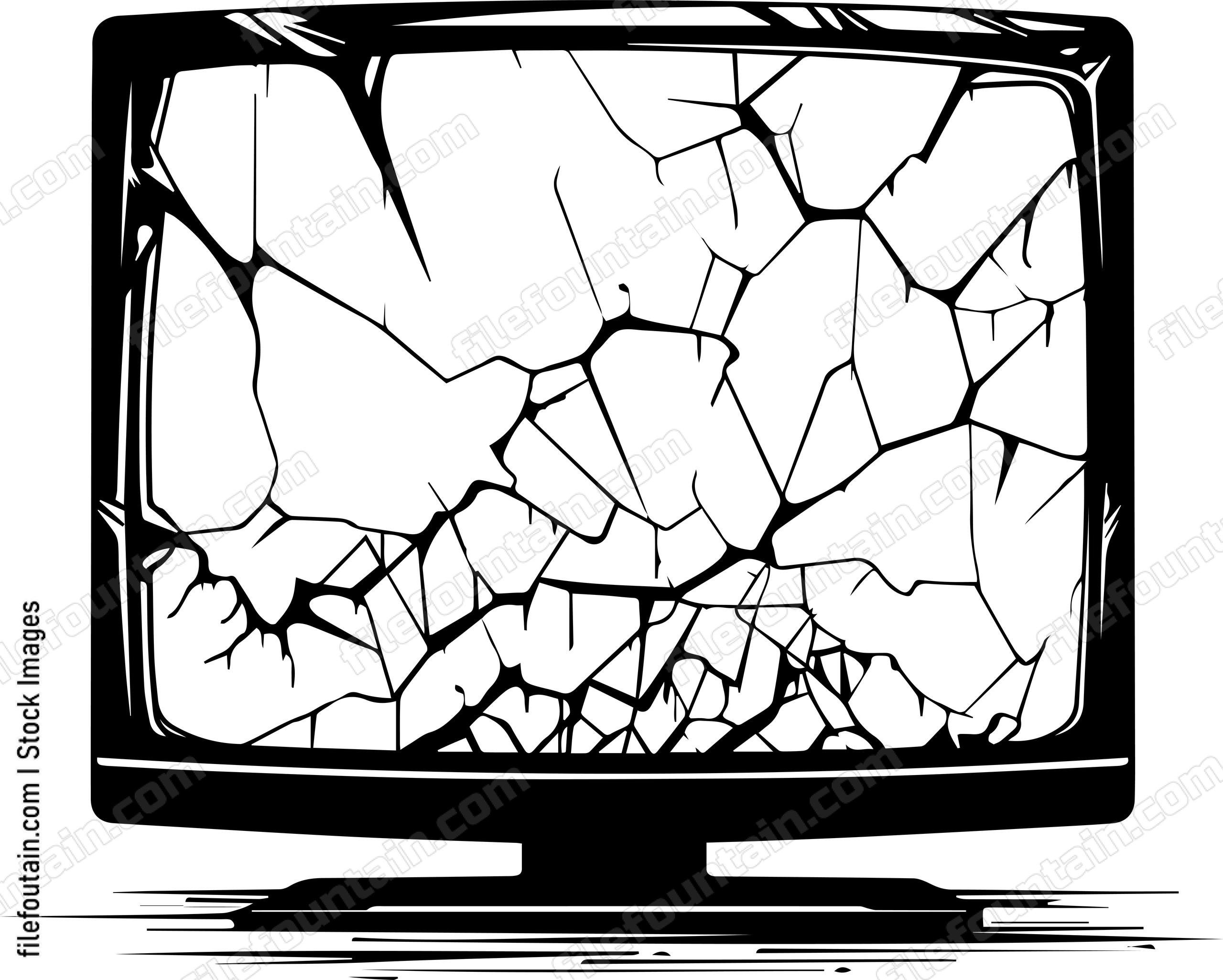 Cracked TV Screen