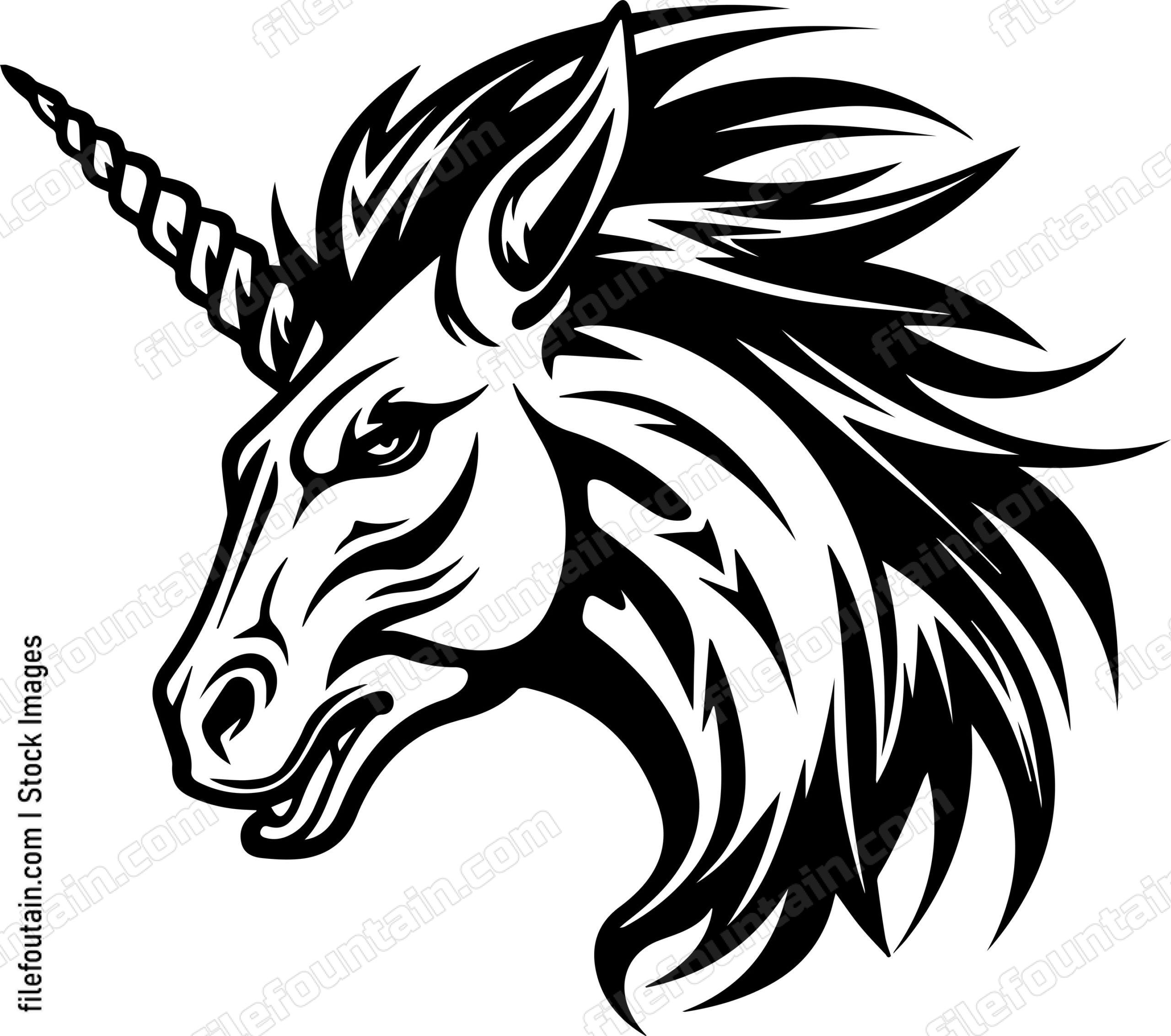 Dark Mascot Of A Unicorn