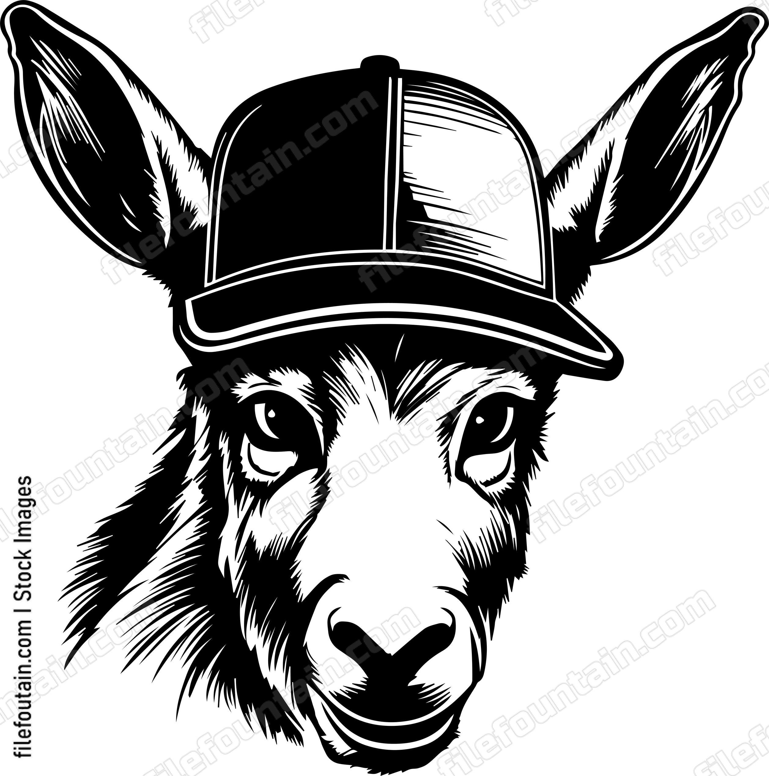 Donkey In Baseball Cap
