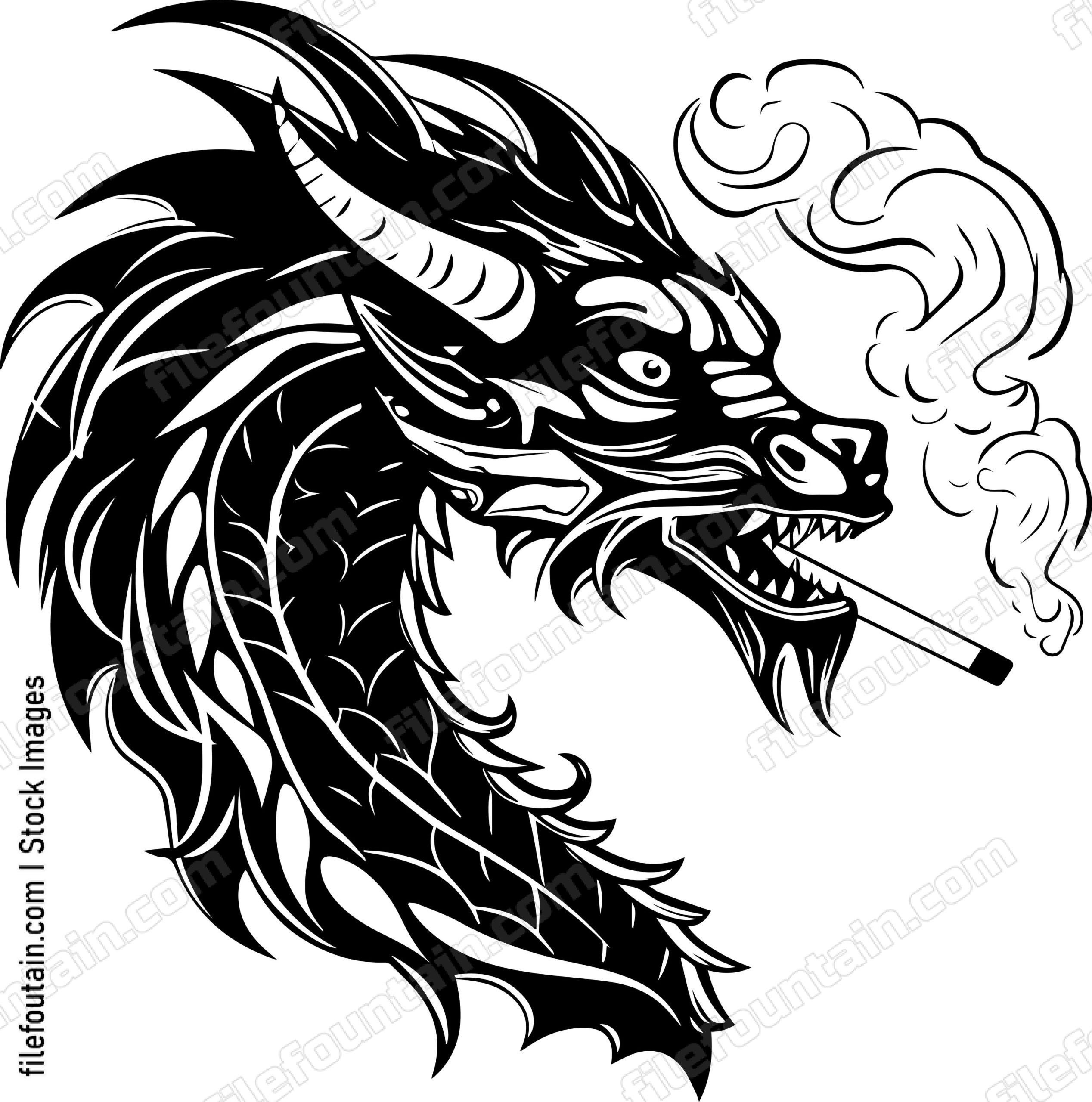 Dragon Smoking A Cigar