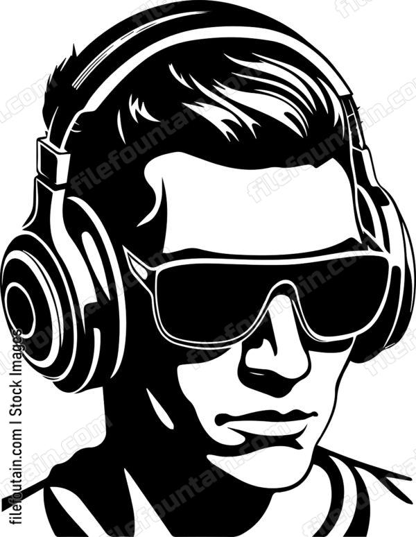 Man In Sunglasses And Headphones