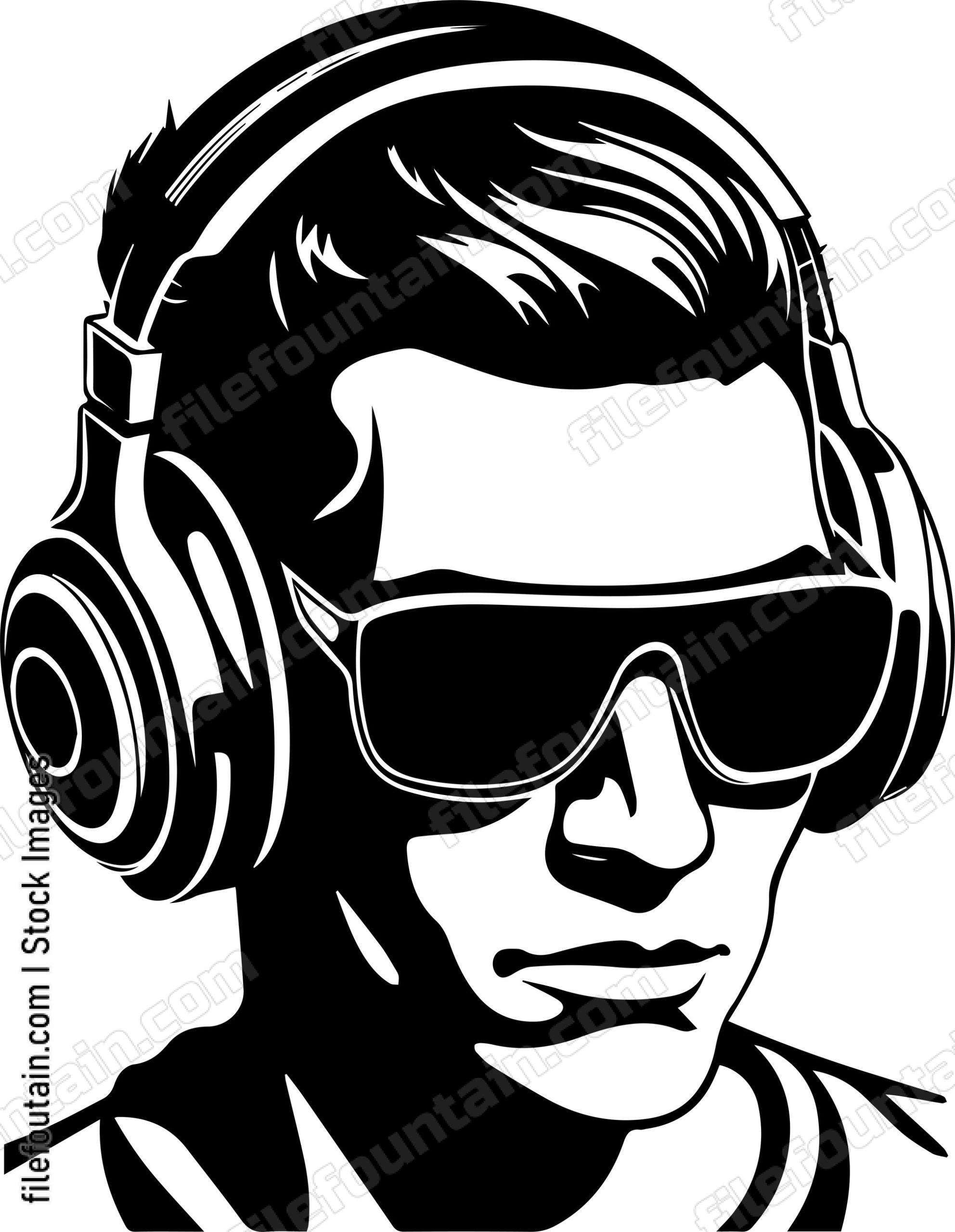 Man In Sunglasses And Headphones