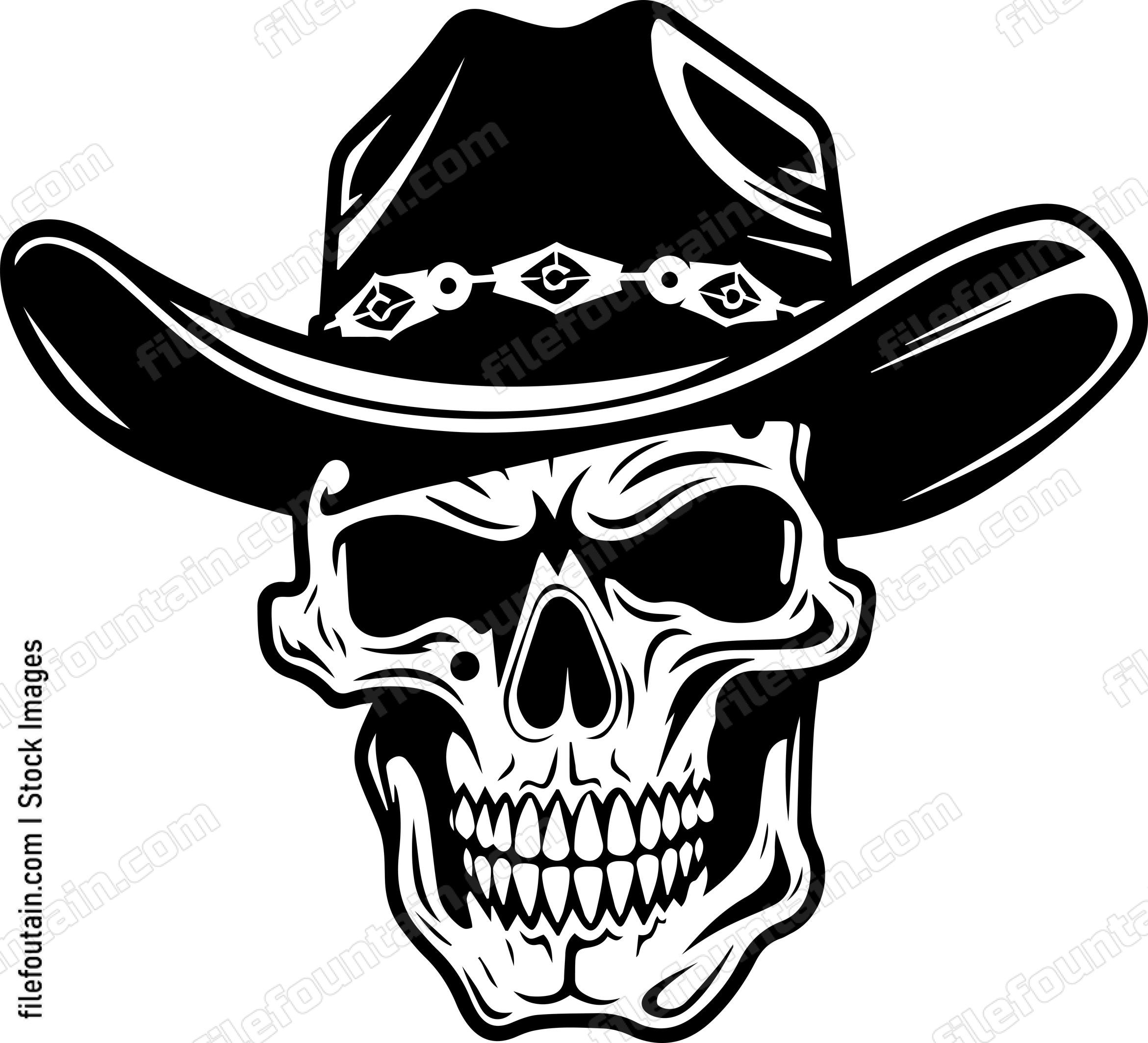 Western Cowboy Skull Mascot
