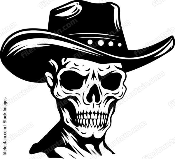 Western Cowboy Skull Mascot