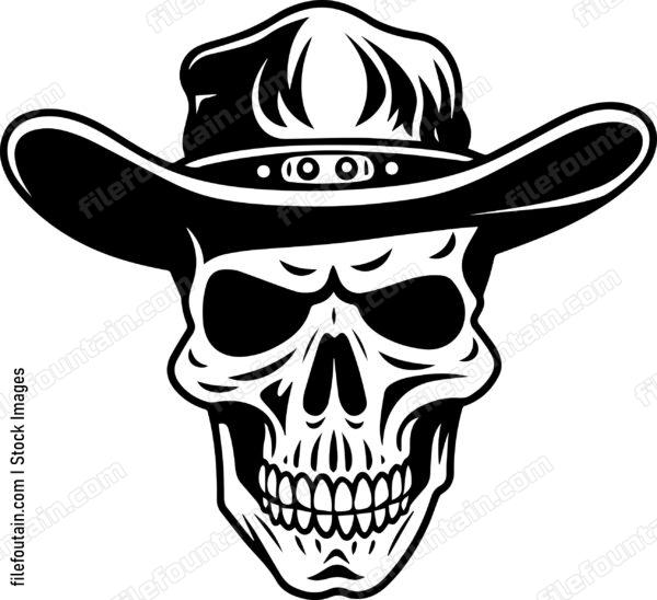 Western Cowboy Skull Mascot