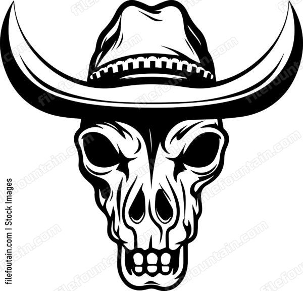 Western Cowboy Skull Mascot