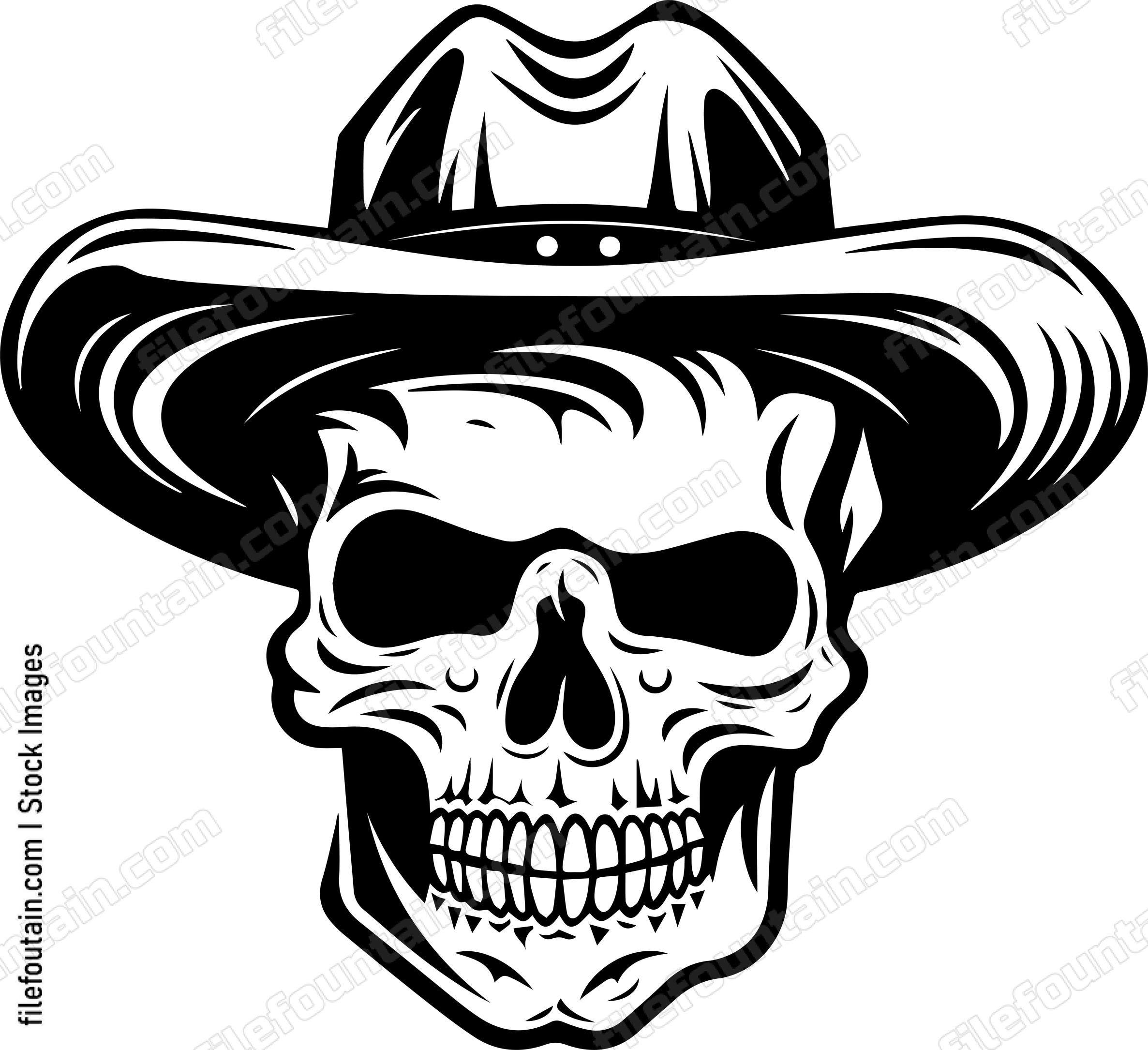 Western Cowboy Skull Mascot