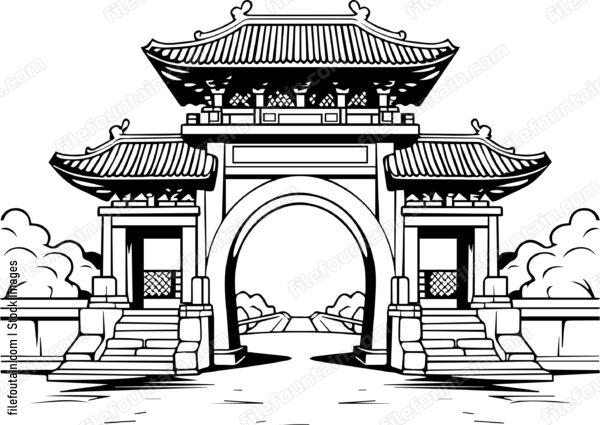 Asian Architecture Gate Portal