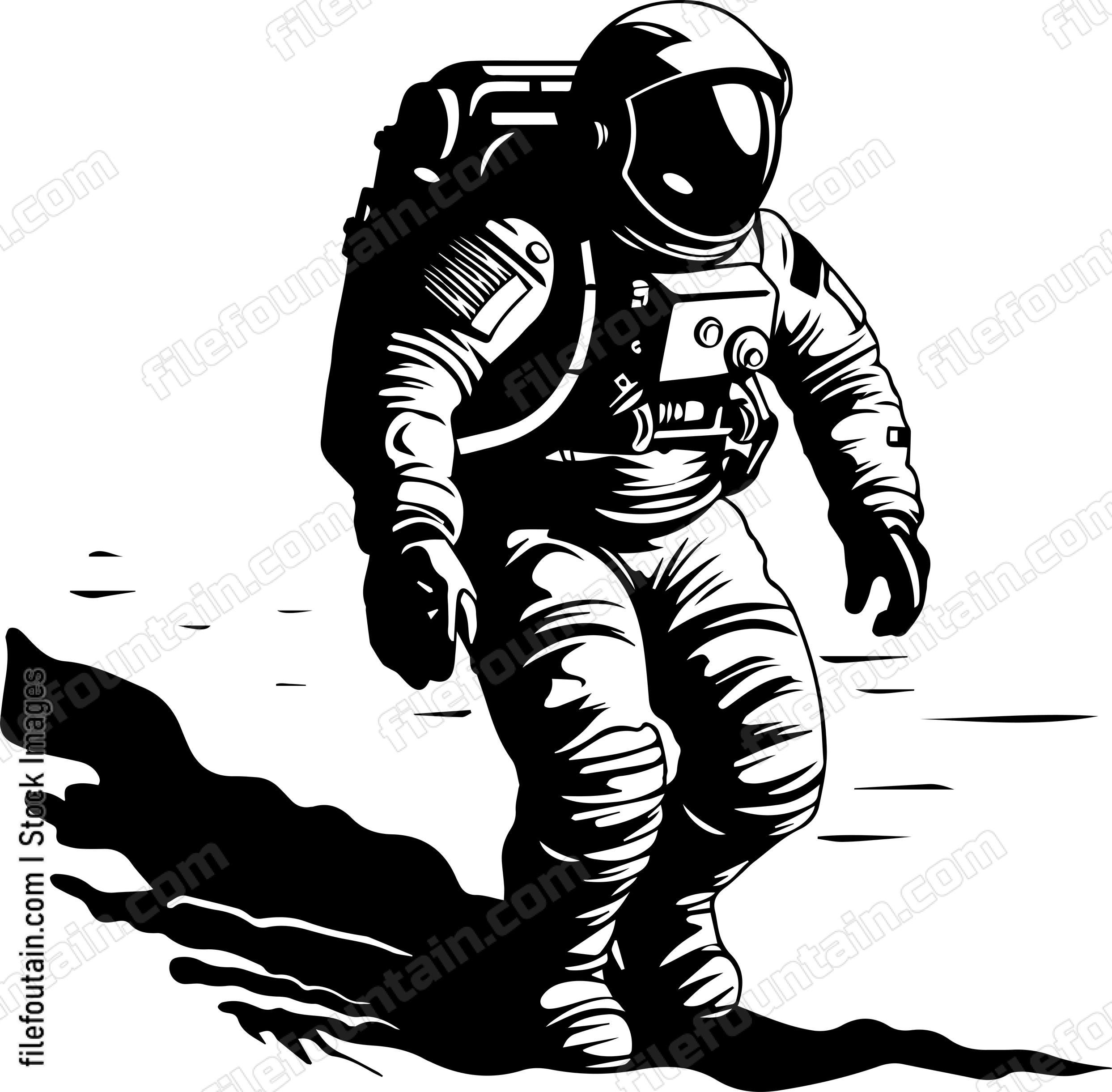 Astronaut Walking On The Moon