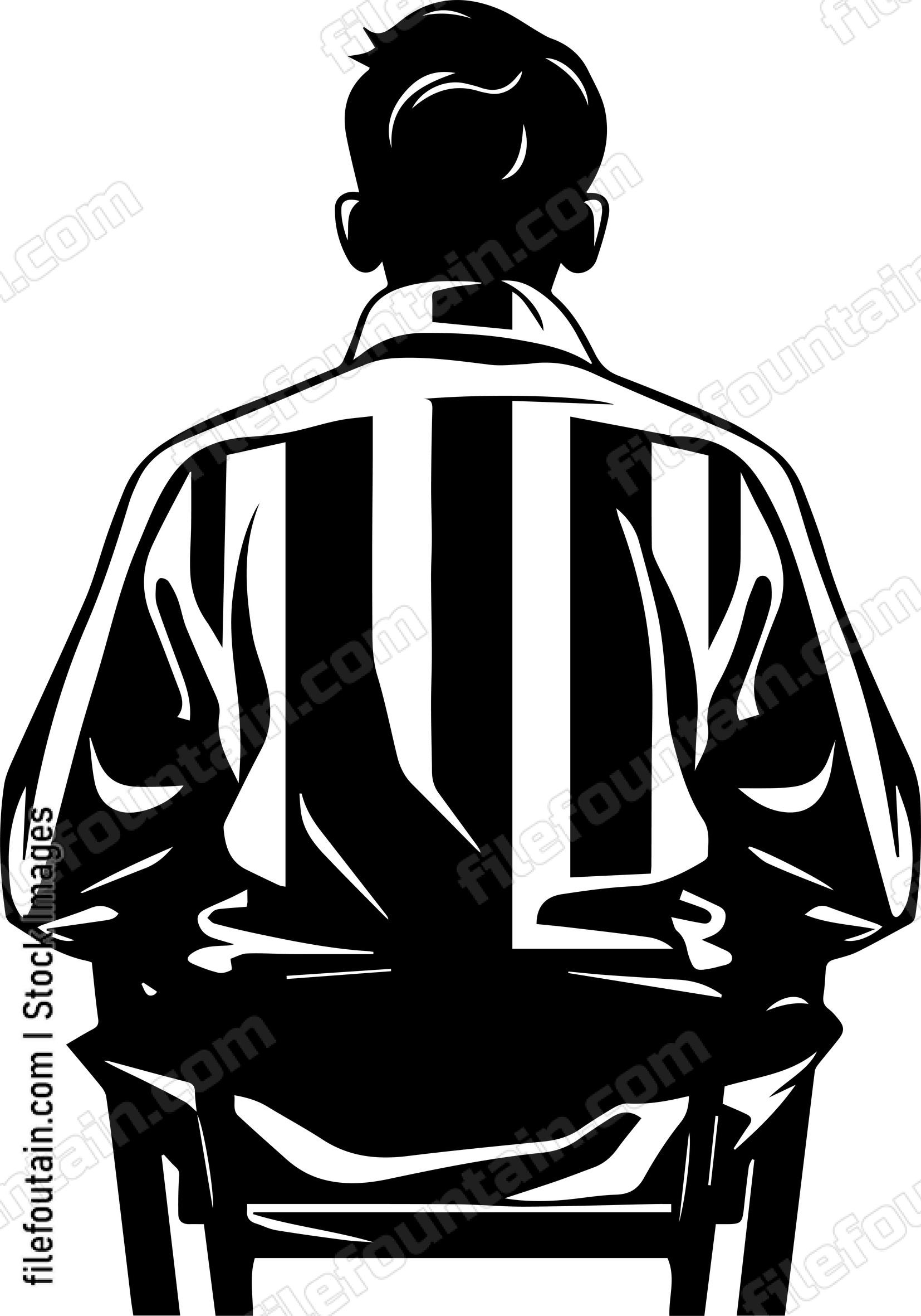 Back View Of Man Sitting On Chair