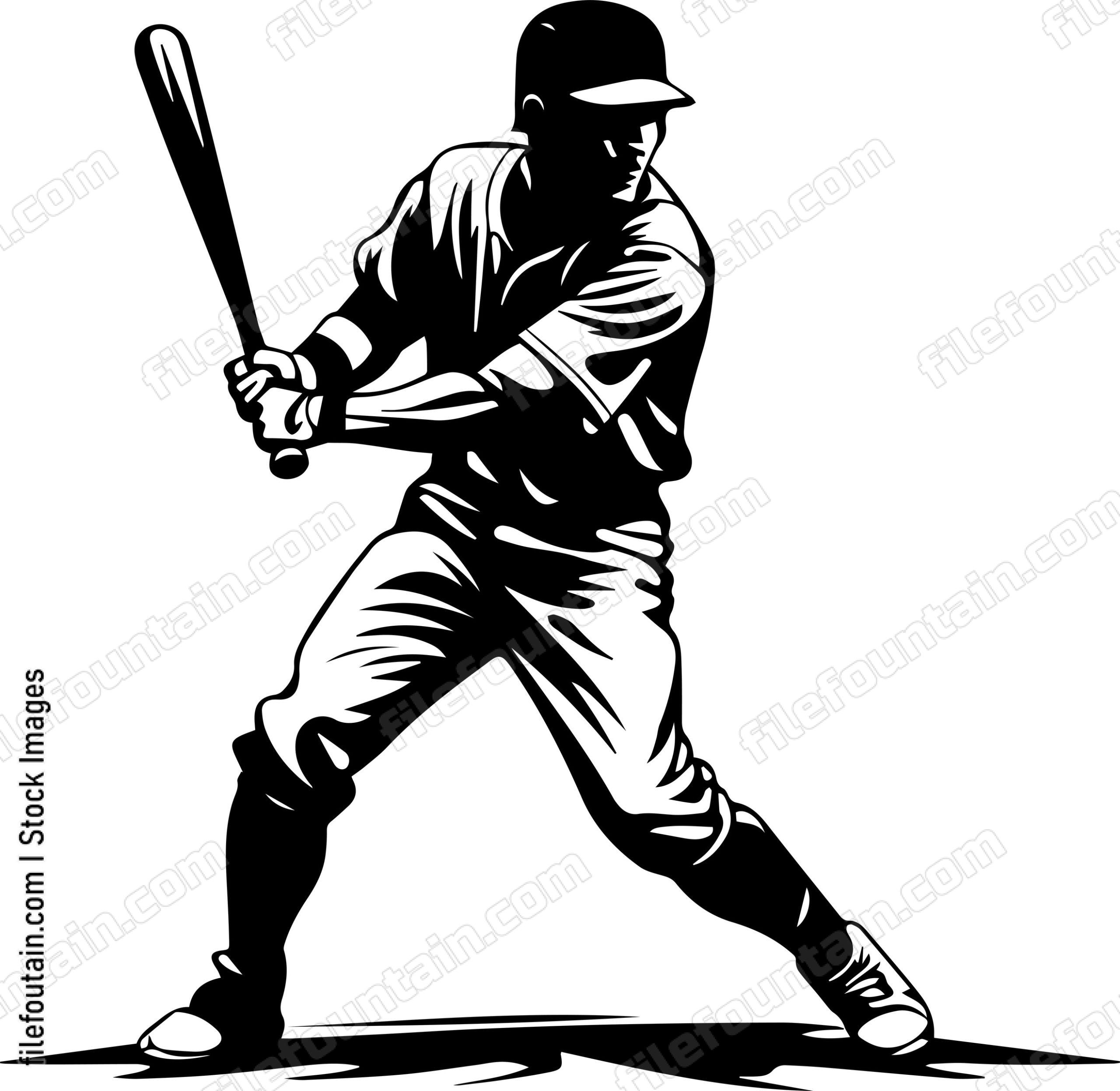 Baseball Player Logo Vector Design FileFountain Baseball player logo vector design filefountain