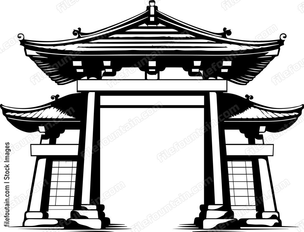 Asian gate logo vector design filefountain