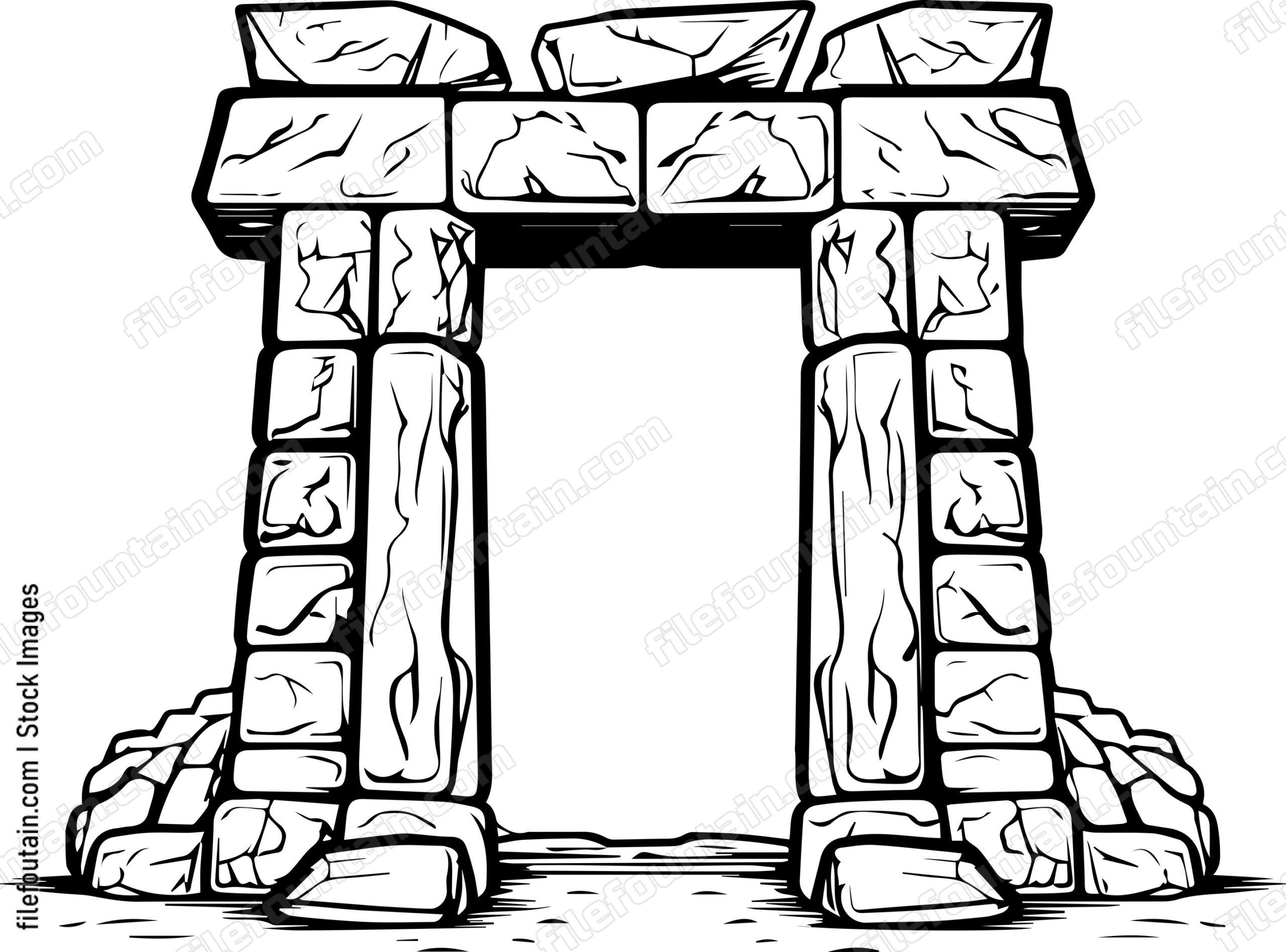 Asian Stone Portal Gate
