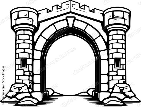Stone Castle Gate Portal