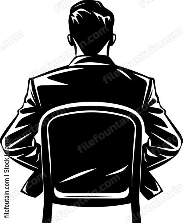 Back View Of Man Sitting On Chair