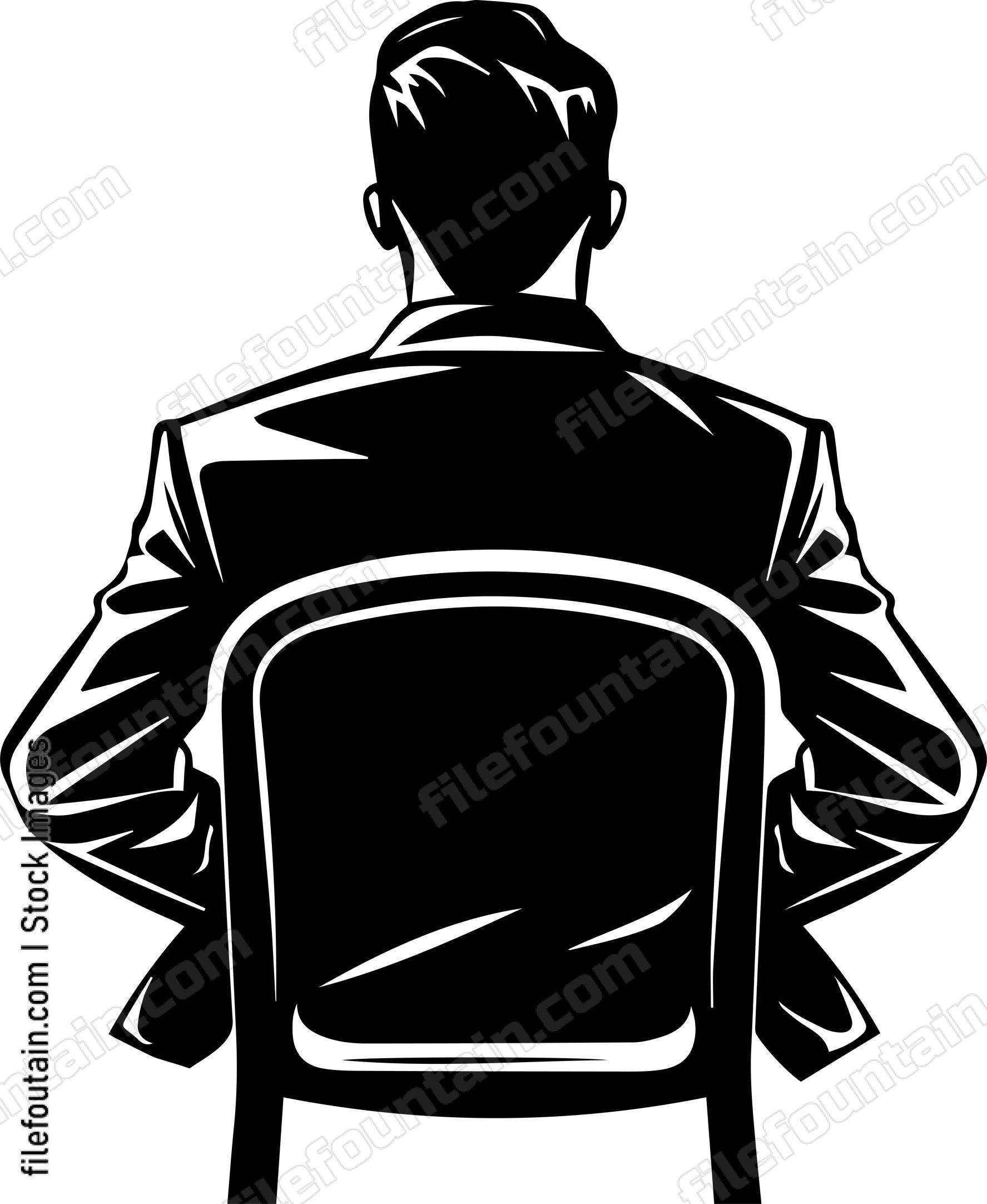 Back View Of Man Sitting On Chair