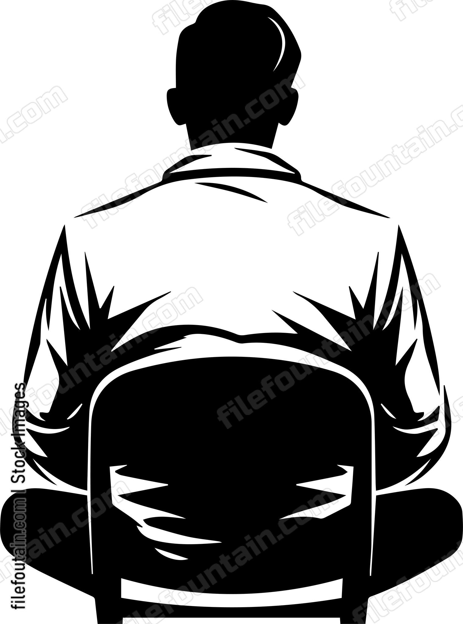 Back View Of Man Sitting On Chair