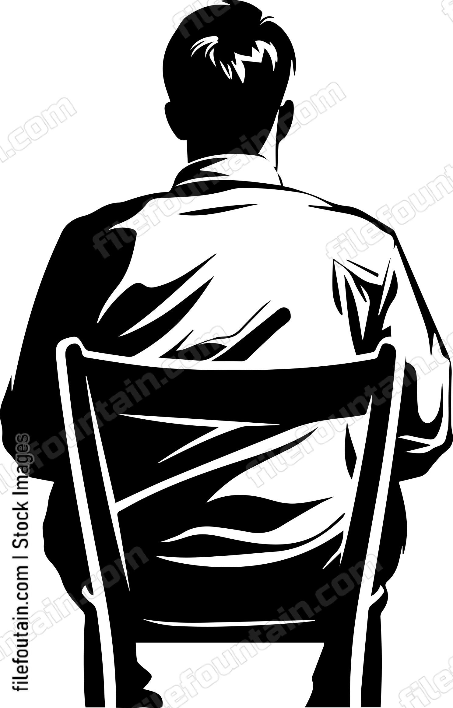 Back View Of Man Sitting On Chair
